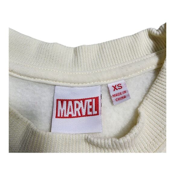Marvel Vintage Style Spider-Man Marvel Comics Crewneck Sweatshirt Off-White XS - Picture 2 of 5